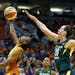 New Lynx guard Yvonne Turner played for the Mercury against Seattle’s Breanna Stewart during a playoff game in 2018.