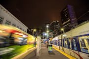 The Warehouse District/Hennepin light-rail stop in downtown Minneapolis.
