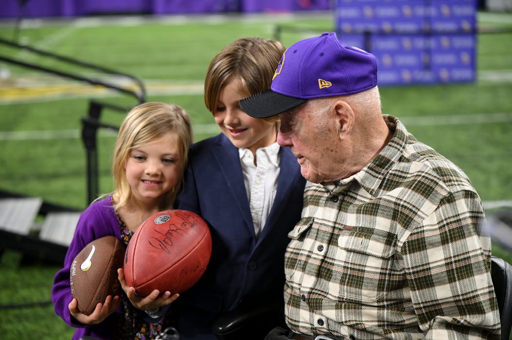 Bud Grant with Kaden, 7, and Quinn O’Connell, 5.