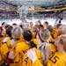 Gophers players celebrated with the Julianne Bye Cup on Saturday