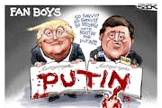 Sack cartoon: Putin's fans ...