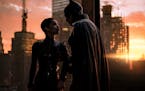 Zoe Kravitz is Catwoman and Robert Pattinson is the latest incarnation of the brooding superhero in “The Batman.”