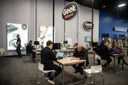 Customers consulted with Geek Squad specialists at the Best Buy store in Eagan on Thursday, March 3. The Richfield retailer is entering a challenging 