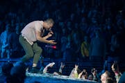 Imagine Dragons’ lead singer Dan Reynolds  performed to a crowd of 14,000 fans at Target Center in Minneapolis on Feb. 27. Most of them near the sta