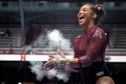 Mya Hooten has had an outstanding season for the Gophers, with three perfect 10s in floor exercise.