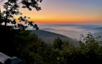 Sunrise from the Meadow Mountain Overlook in western Maryland, part of the Eastern Continental Divide loop of the Potomac Heritage Trail.
