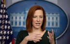 White House Press Secretary Jen Psaki speaks at a press briefing at the White House in Washington, D.C. on Feb. 25, 2020. Psaki has become a fixture o