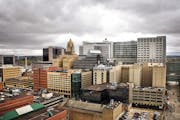 Downtown Rochester shown in April 2017. 