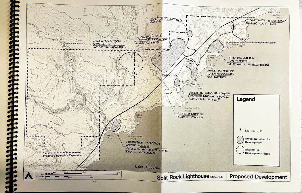 A document from the long-term development plan for Split Rock Lighthouse State Park.