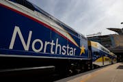 A passenger boarded a Northstar train at Target Field station in August 2020.