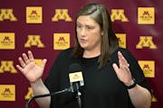 Gophers women’s basketball coach Lindsay Whalen took questions Wednesday on her induction into the Basketball Hall of Fame and also on the high numb