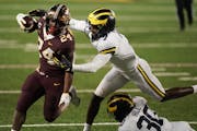 Gophers running back Mohamed Ibrahim averaged 153.7 yards rushing per game in 2020. His coaches hope he can return to that form this season. 