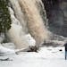 Mother Nature is losing her grip on winter along the North Shore of Lake Superior, triggering a flood of water rushing down Gooseberry Falls and other
