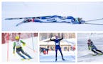 The Metro Athletes of the Year in skiing are (clockwise from top) Sydney Drevlow of Hopkins (girls’ Nordic), Grace Torgeson of Minnehaha Academy (gi