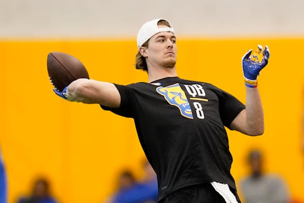 Quarterback Kenny Pickett at Pittsburgh’s pro day in March.