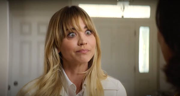 Kaley Cuoco plays the title role in the dark comedy series, “The Flight Attendant.”