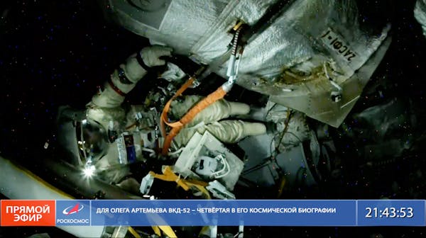 Cosmonauts conduct spacewalk aboard International Space Station