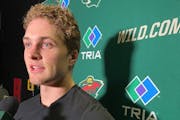 Mitch Chaffee met with the press corps after the Wild’s morning skate in Montreal on Tuesday.