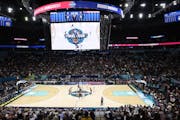 South Carolina and UConn tip off during the championship game in the NCAA Women’s Final Four on Sunday, April 3 at Target Center in Minneapolis.