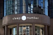 In this Aug. 28, 2019, photo, the Sleep Number corporate logo stood out on the headquarters of the Minnesota-based company in Minneapolis. 