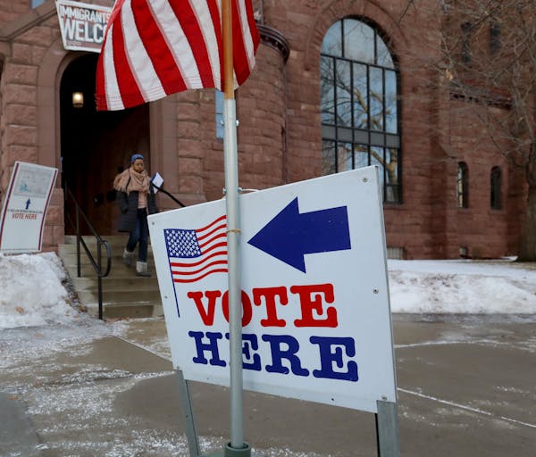 A voter left a Minneapolis polling place after casting her ballot during Minnesota’s first presidential primary in decades on March 3, 2020.