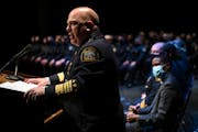 St. Paul Police Chief Todd Axtell delivered remarks to the academy’s graduating staff and those attending their graduation ceremony Feb. 24, 2022, a