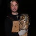 Andy Witchger with a great horned owl.