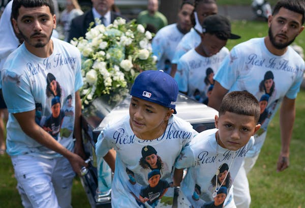 Pallbearers carried the coffin of Marcoz, a 14-year-old killed in a car accident following a high-speed chase with deputies. 
