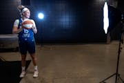 Rachel Banham poses for a photo during Lynx media day on Wednesday at Target Center