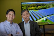 President Andy Kim and founder Dennis Kim of solar-engineering firm EVS.