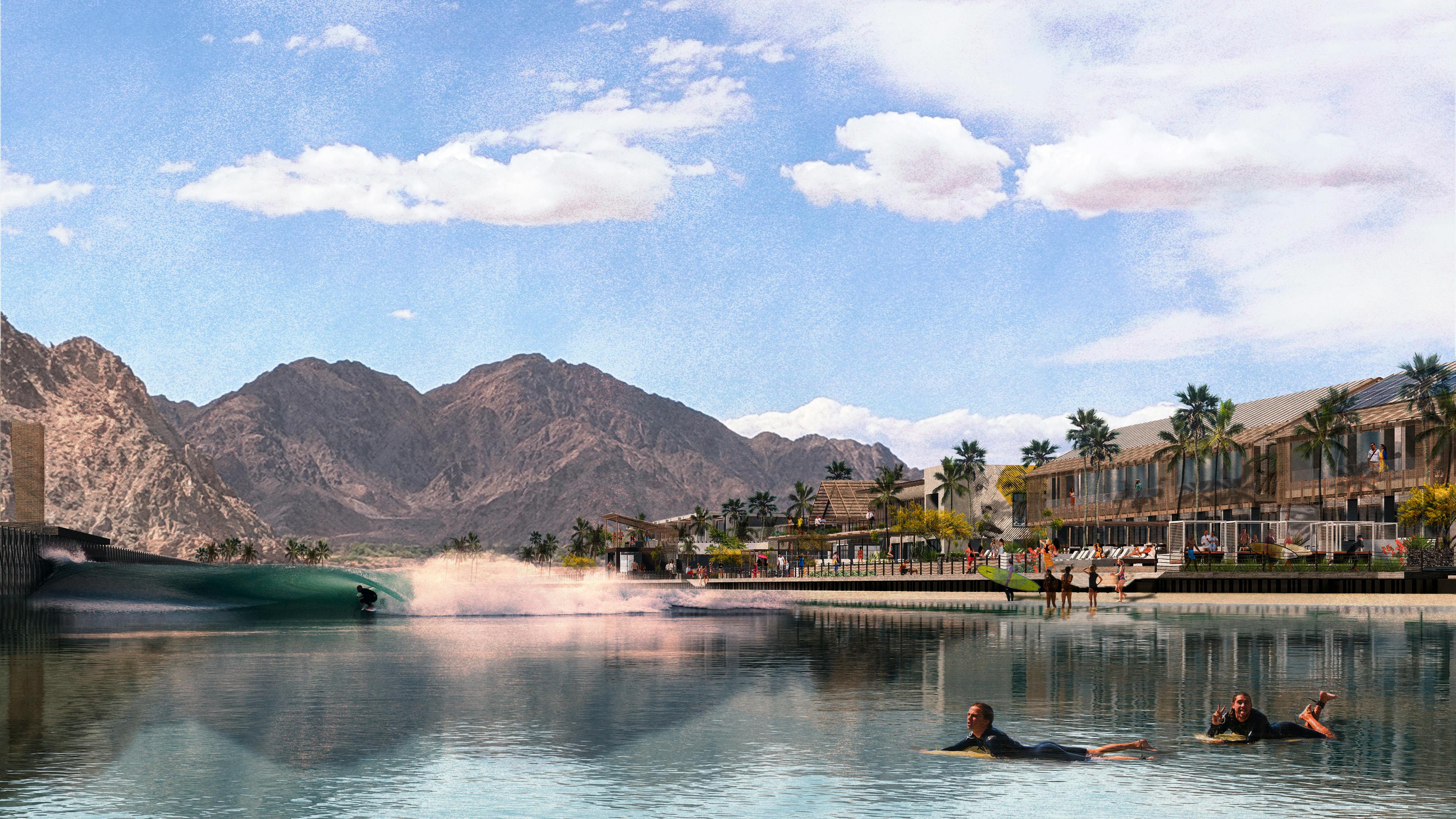 Rendering of a proposed Coral Mountain Resort surf lagoon.
