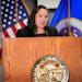 Human Rights Commissioner Rebecca Lucero delivers the findings of an investigation into the Minneapolis Police Department on Wednesday. The investigat