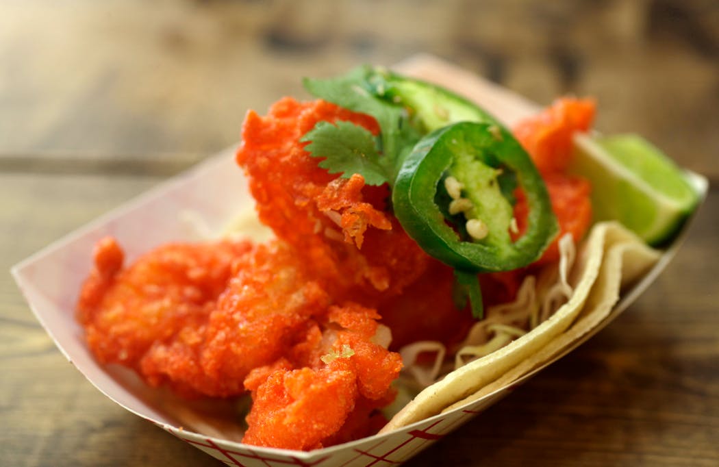 The fiery shrimp tempura taco has been around since day one at Sonora Grill.