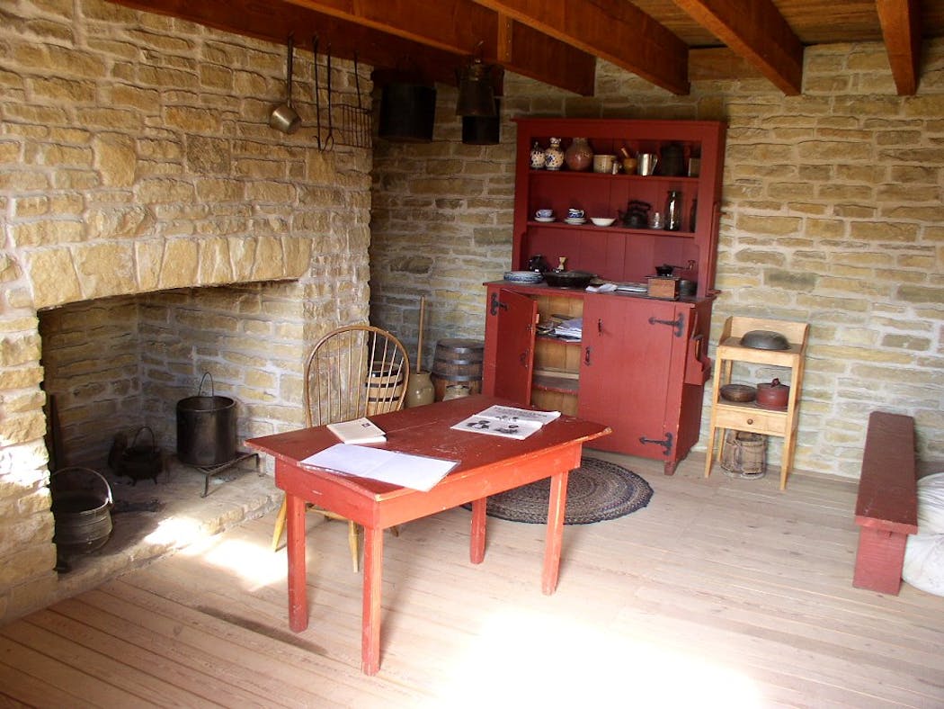 The Scotts' restored living quarters at Fort Snelling.