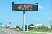 Texas is one of 27 states that use roadside electronic message boards to post highway fatality numbers.