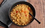 Creamy Spanish Rice with Chickpeas — or Arroz Meloso con Garbanzos — is inspired by paella. 
