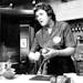 Julia Child prepares a dish for a TV audience in 1970. 
