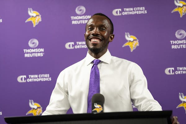 Vikings General Manager Kwesi Adofo-Mensah spoke to the media about first-round draft pick Lewis Cine on Friday.
