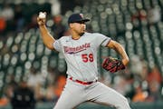 Jhoan Duran threw against the Orioles in the ninth inning on Monday.