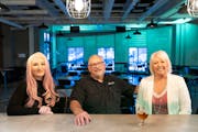 Elizabeth Schmidt, left, and her parents, Don Anderson and Linda Anderson, opened Fat Pants Brewing in Eden Prairie in November 2019.
