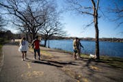 Folks took advantage of the good weather on Tuesday to enjoy the trails around Lake Phalen in St. Paul. 