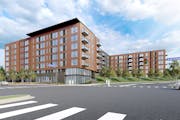 Schafer Richardson broke ground last week on the Peregrine, a 163-unit apartments building along West River Road N. in Minneapolis. The building, whic