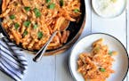 Creamy Chicken Parm Skillet Pasta can be your new go-to weeknight pasta dish.
