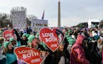 Protesters participate in the 49th annual March For Life on the National Mall in Washington, D.C., in January. 