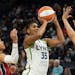 Angel McCoughtry (35) had six points and four rebounds in her Lynx debut on Sunday.