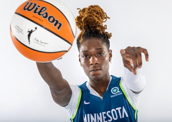 Rennia Davis was photographed on media day for the Lynx.