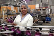 Panache CEO and co-founder Ameeta Jaiswal-Dale bottling elderberry-infused apple juices. Having “functional” ingredients in beverages is a key tre