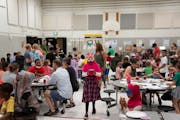 Families ate pizza and did crafts during an open house at Hamline Elementary on May 12 in St. Paul. After the decision to close Galtier Community Scho