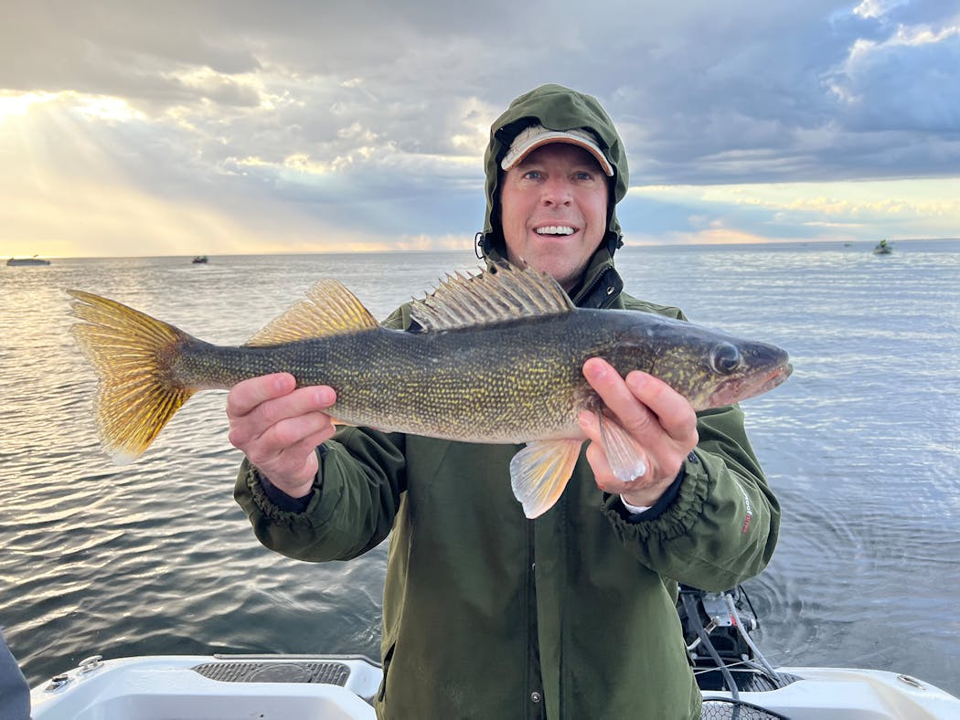 Joe Hermes of Minneapolis took this 24-inch walleye Saturday morning on Lake Winnibigoshish.