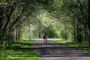 Bikers enjoyed a stretch of the Bruce Vento trail that intersects with the Gateway Trail in Maplewood, on Saturday, May 14, 2022. Plans to extend the 
